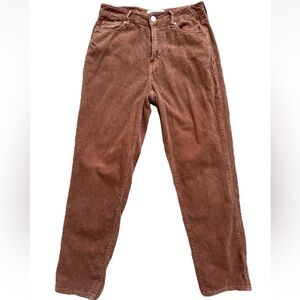 Pacsun Corduroy Women’s Mom Jeans Size 25 Burnt Orange Rust Brown Straight Leg